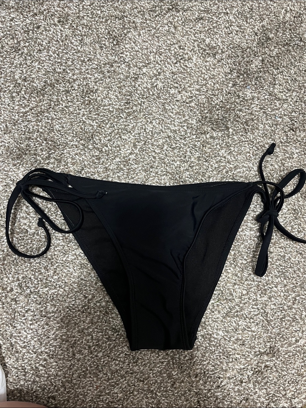 SHEIN Black Tie-Side Bikini Bottom
